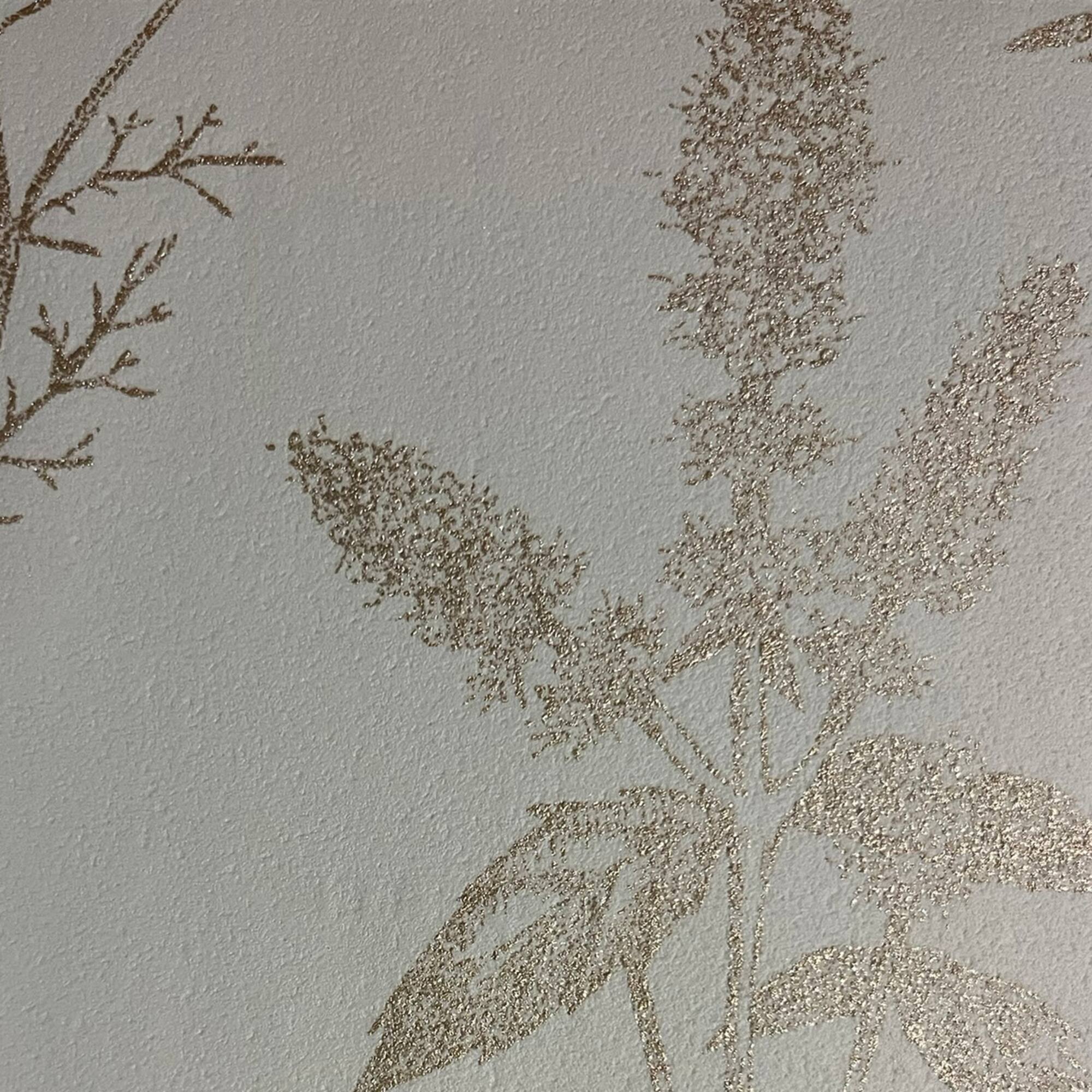 Designs Direct Luminous Botanical Sketch Metallic Wallpaper
